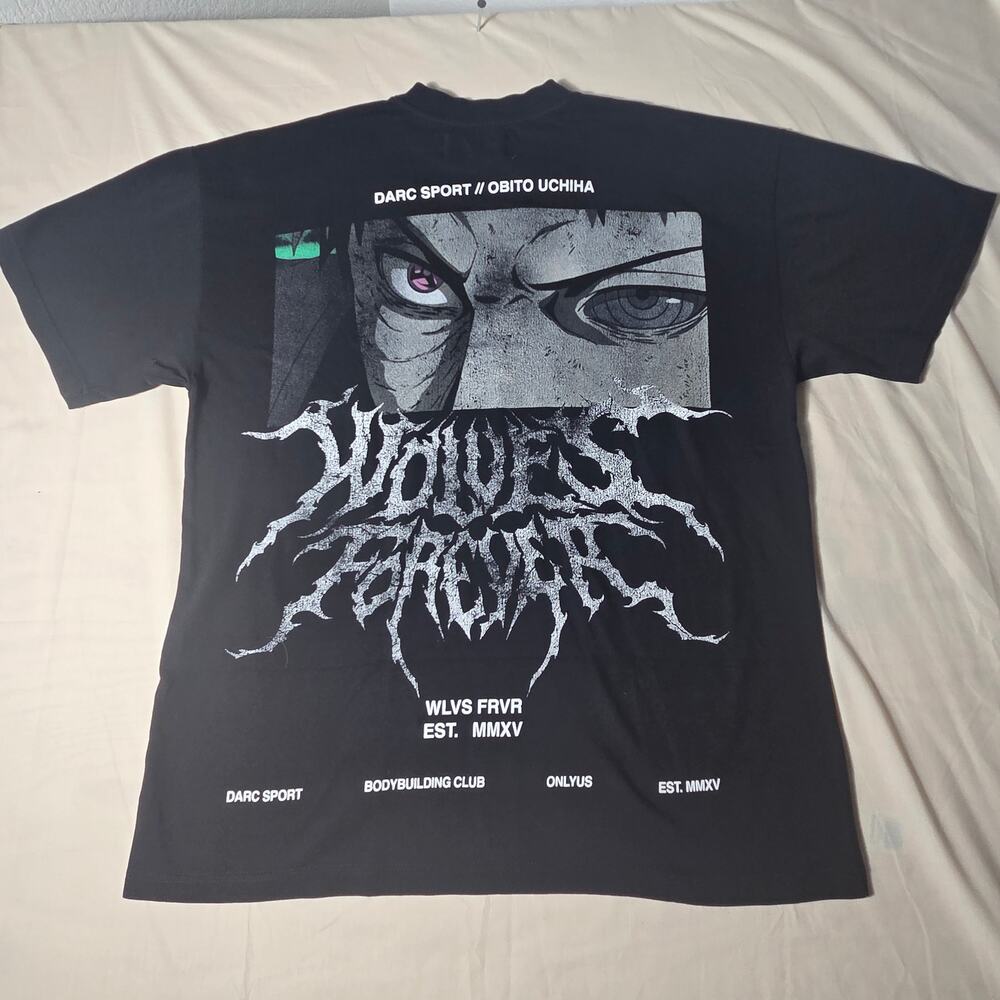 Darc Sport x Naruto Obito Uchiha Oversized Tee Black Medium Limited 787/1000